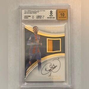 2017 Immaculate Collection Neymar Jr Patch Autographs #48 BGS 8 Auto 10